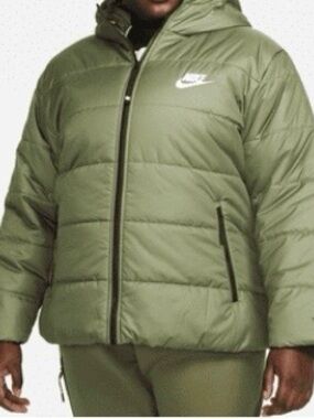 Nike Sportswear Therma-FIT Repel Women’s Plus Size Olive Puffer Jacket w/ Hood